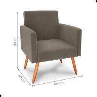 Conjunto Poltronas E Puff Anari Veludo Cappuccino - 2