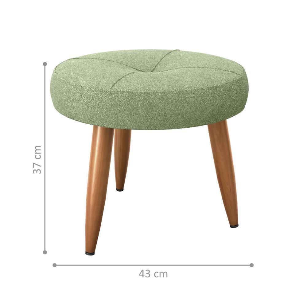Jogo Poltrona E Puff Para Sala Hazen Boucle Oliva - 3