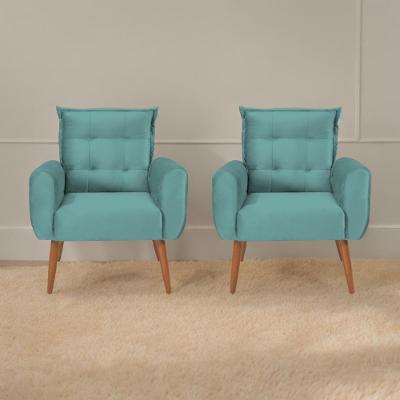 Jogo De Poltronas Decorativas Park Veludo Verde Menta