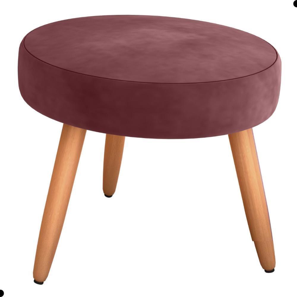 Conjunto Poltronas E Puff Iara Veludo Vinho - 5