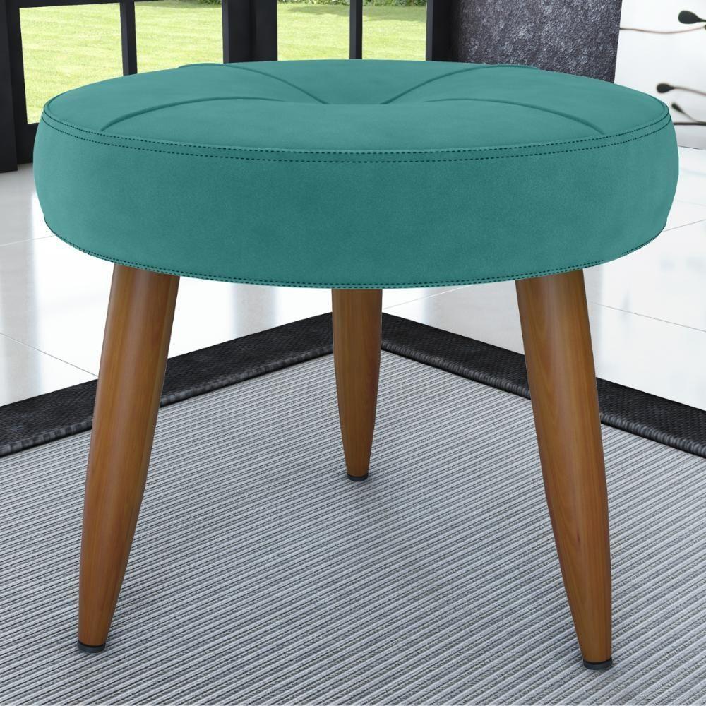 Jogo Poltrona E Puff Para Sala Hazen Veludo Verde Menta - 5