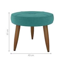 Jogo Poltrona E Puff Para Sala Hazen Veludo Verde Menta - 3