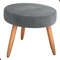 Conjunto Poltronas E Puff Iara Veludo Cinza - 5