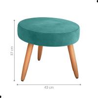Conjunto Poltronas E Puff Iara Veludo Verde Menta - 3