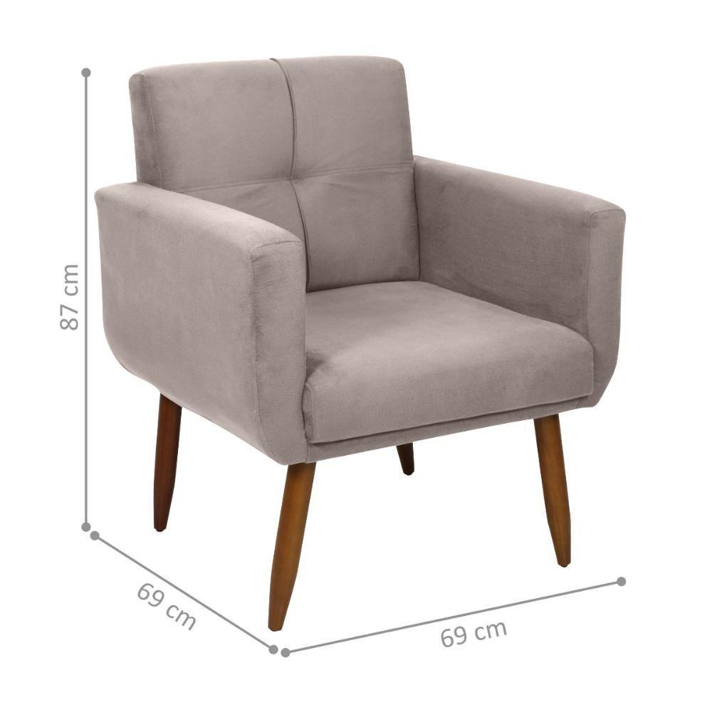 Poltrona Decorativa Itaqui Suede Bege - 2