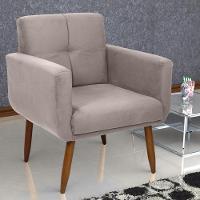 Poltrona Decorativa Juan Suede Bege - 1