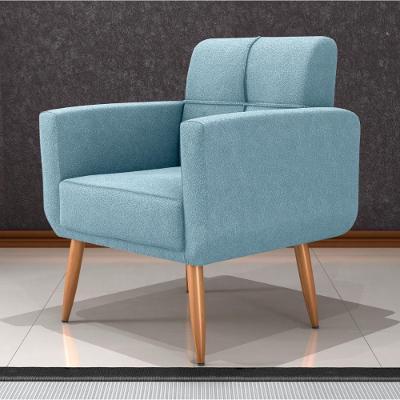 Poltrona Decorativa Juan Boucle Azul Tecido Boucle Azul Casa H