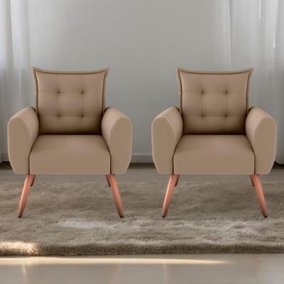Jogo De Poltronas Decorativas Park Suede Bege