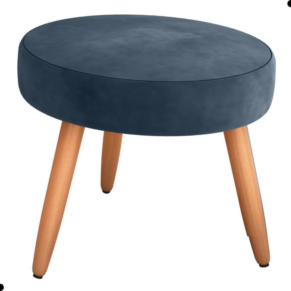Conjunto Poltronas E Puff Iara Veludo Azul - 5