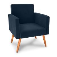 Poltrona Para Decoração Belém Veludo Azul - 3