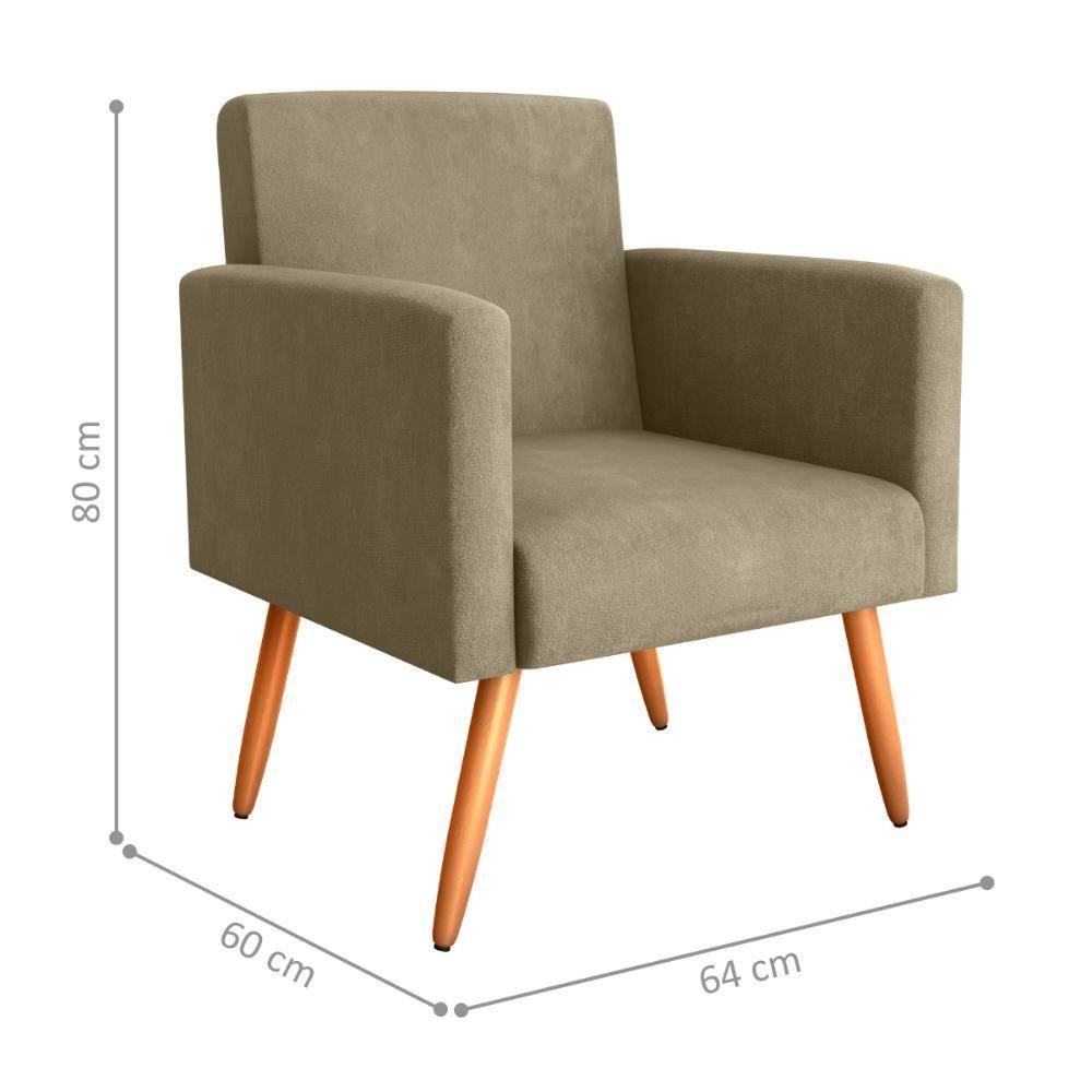 Poltrona Para Decoração Sara Veludo Turkey Cappuccino - 2