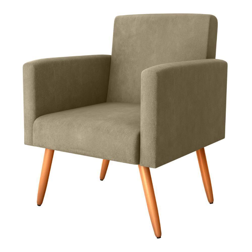 Poltrona Para Decoração Sara Veludo Turkey Cappuccino - 3