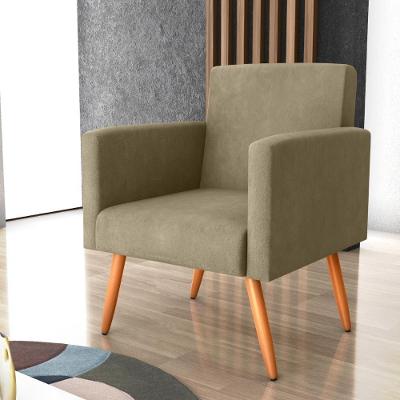 Poltrona Para Decoração Sara Veludo Turkey Cappuccino