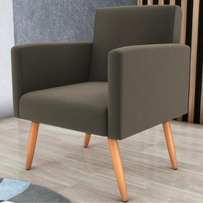 Poltrona Para Decoração Sara Suede Cappuccino