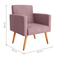 Poltrona Para Decoração Sara Veludo Turkey Rosa - 2