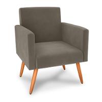 Poltrona Para Decoração Belém Veludo Cappuccino - 3