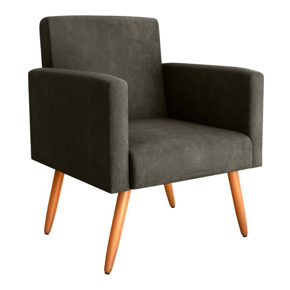 Poltrona Para Decoração Belém Veludo Turkey Marrom - 3