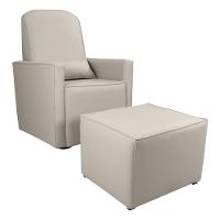 Poltrona Para Amamentação Com Puff León Corino Bege - 3