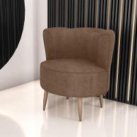 Poltrona Decorativa Para Sala Ariel Boucle Marrom - 1