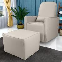 Poltrona Para Amamentação Com Puff Ana Corino Bege - 1