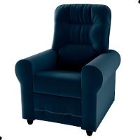 Poltrona Reclinável Para Descanso Guaíra Veludo Azul - 4