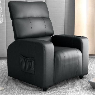 Poltrona Reclinável Hull Para Sala Veludo Preto Casa H
