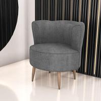 Poltrona Decorativa Para Sala Ariel Boucle Cinza - 1