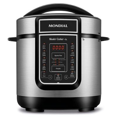Panela De Pressão Elétrica Mondial Digital Master Cooker Pe-40 Panela Elétrica Pressão-220v-preto/inox