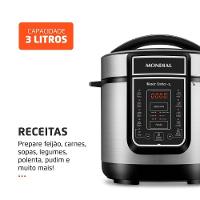 Panela De Pressão Elétrica Mondial Digital Master Cooker Pe-40 Panela Elétrica Pressão-220v-preto/inox - 5