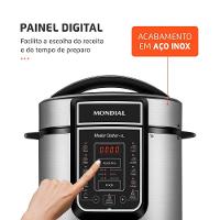 Panela De Pressão Elétrica Mondial Digital Master Cooker Pe-40 Panela Elétrica Pressão-220v-preto/inox - 10