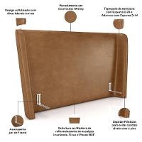 Cabeceira Cama Box King 195cm Nilo P05 Couríssimo Whisky - Lyam Decor