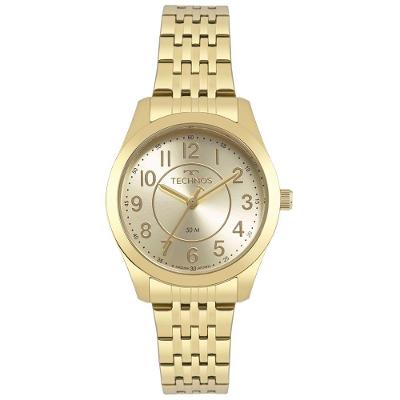 Relógio Feminino 2035MJDS-4X Analógico Pulseira de Metal Dourado Technos
