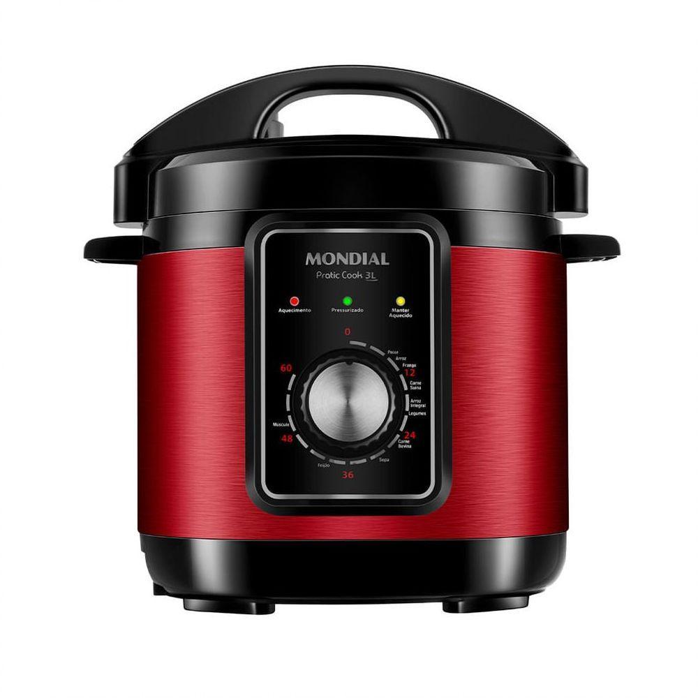 Panela De Pressão Elétrica Mondial Pratic Cook 3L Red 127V - 1