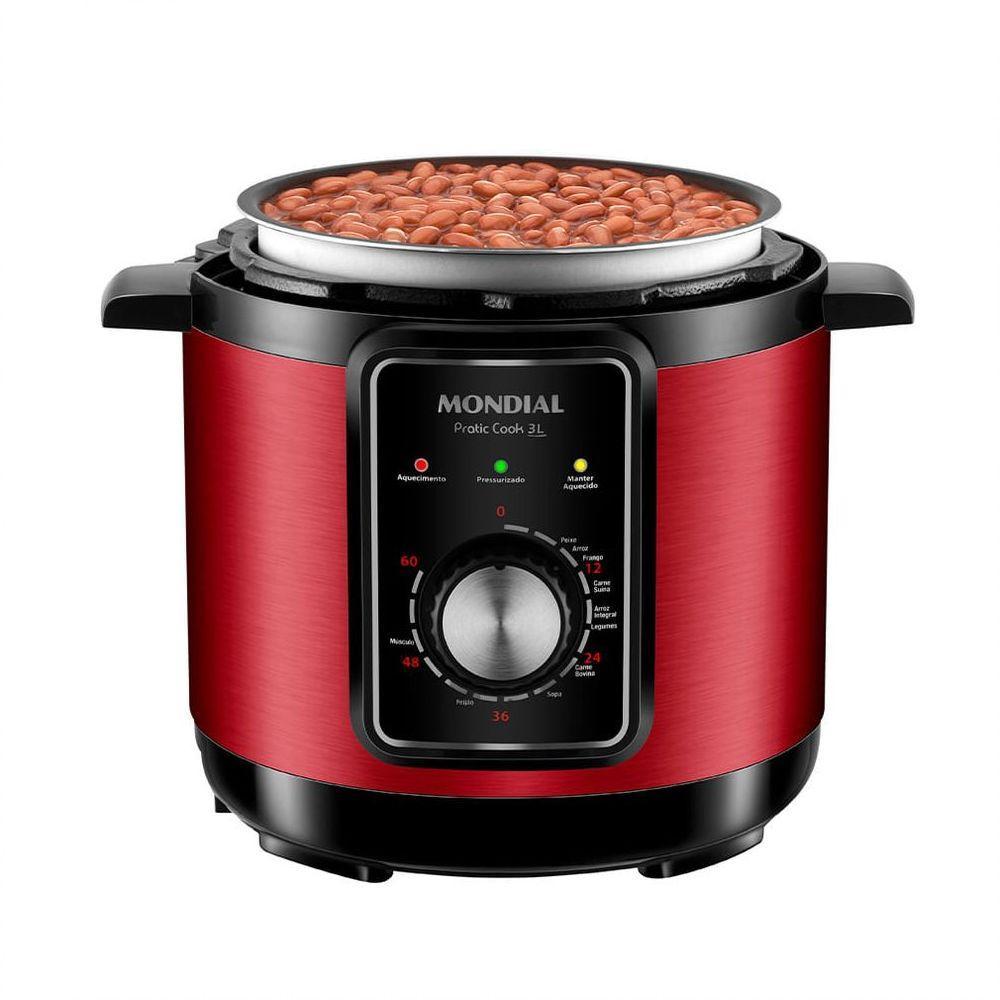Panela De Pressão Elétrica Mondial Pratic Cook 3L Red 127V - 4
