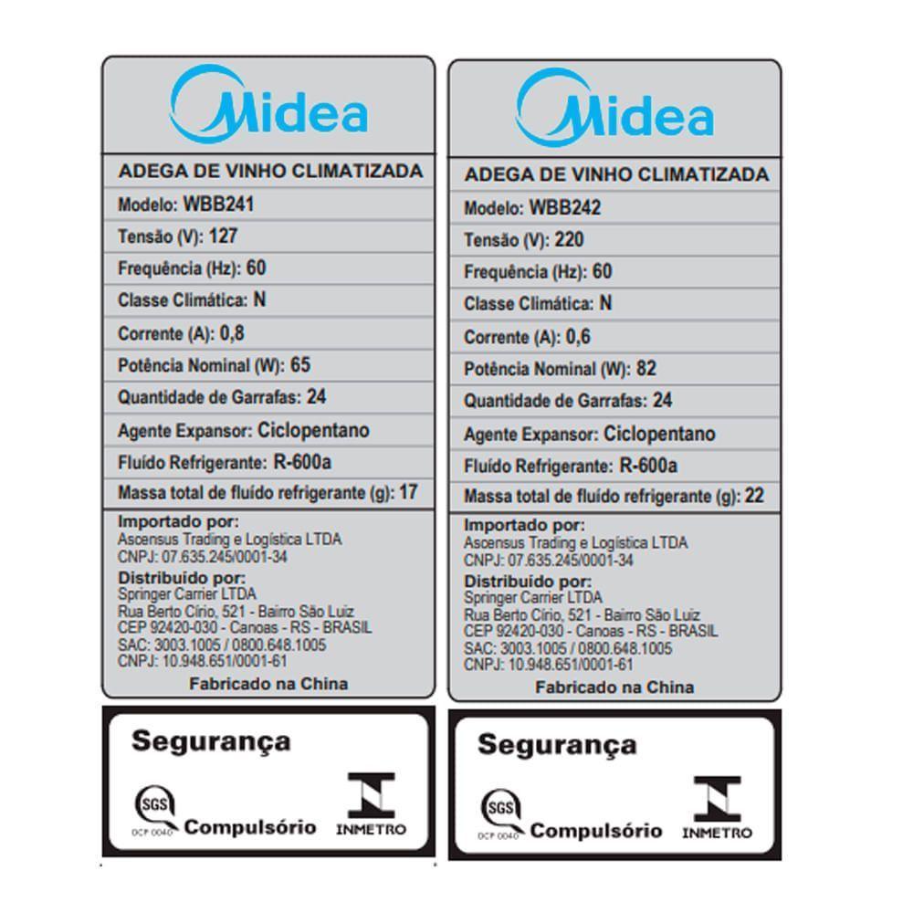 Adega Climatizada De Vinhos Midea 24 Garrafas 220V W242 - 6