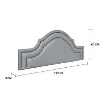Cabeceira Queen Luxo 160x60 Courino Cinza Tachas Fumê - 3
