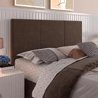 Cabeceira Para Cama Box Casal Malu 1.40m Marrom Suede Marrom - 2