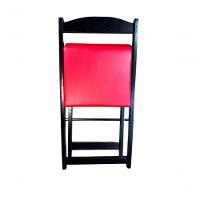 Conjunto Mesa Dobrável Com 4 Cadeiras Redonda Preto Estofado Vermelho - 3