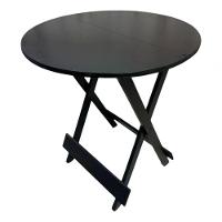 Conjunto Mesa Dobrável Com 4 Cadeiras Redonda Preto Estofado Vermelho - 5
