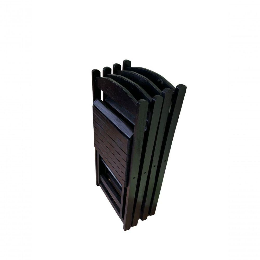 Conjunto Dobrável 70x70 Com 4 Cadeiras Preto - 3