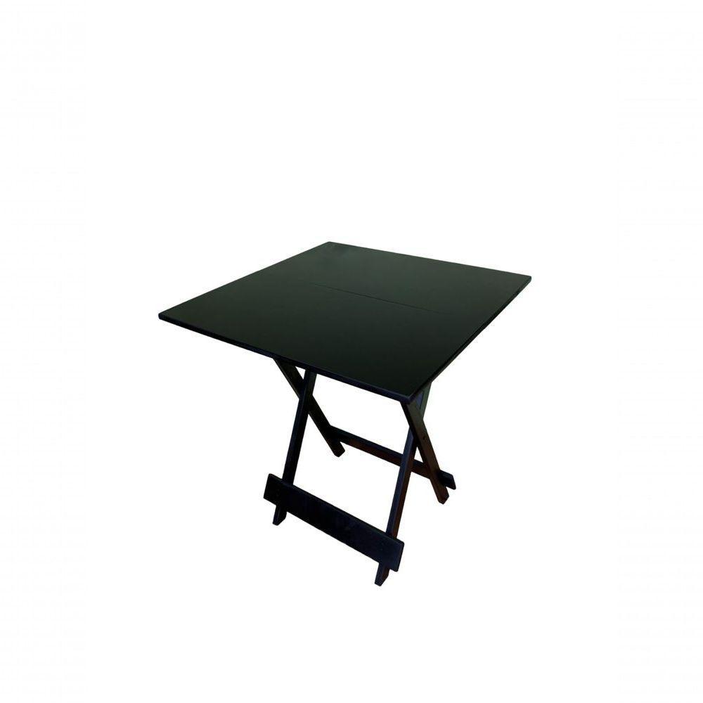 Conjunto Mesa Dobrável Com 4 Cadeiras Preto Estofado Vermelho - 5