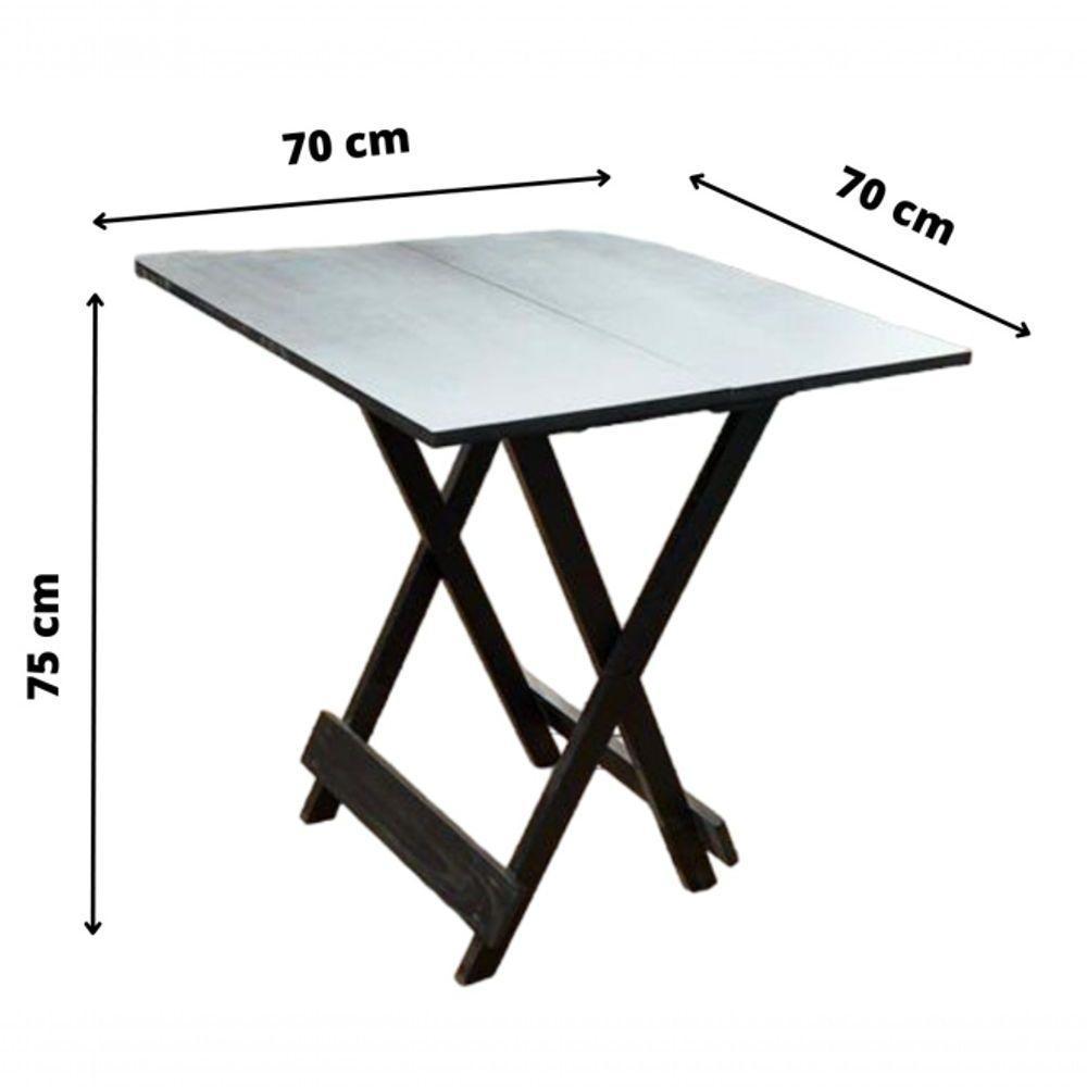 Conjunto Mesa Dobrável Com 4 Cadeiras Preto Estofado Vermelho - 6