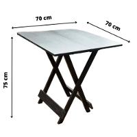 Conjunto Mesa Dobrável Com 4 Cadeiras Preto Estofado Vermelho - 6