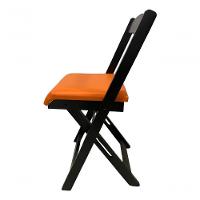 Conjunto Mesa Dobrável Com 4 Cadeiras Preto Estofado Laranja - 2