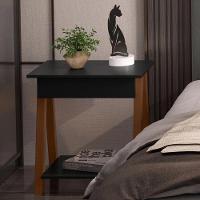 Mesa De Cabeceira Com Gaveta Verona Amadeirado Preto - 1