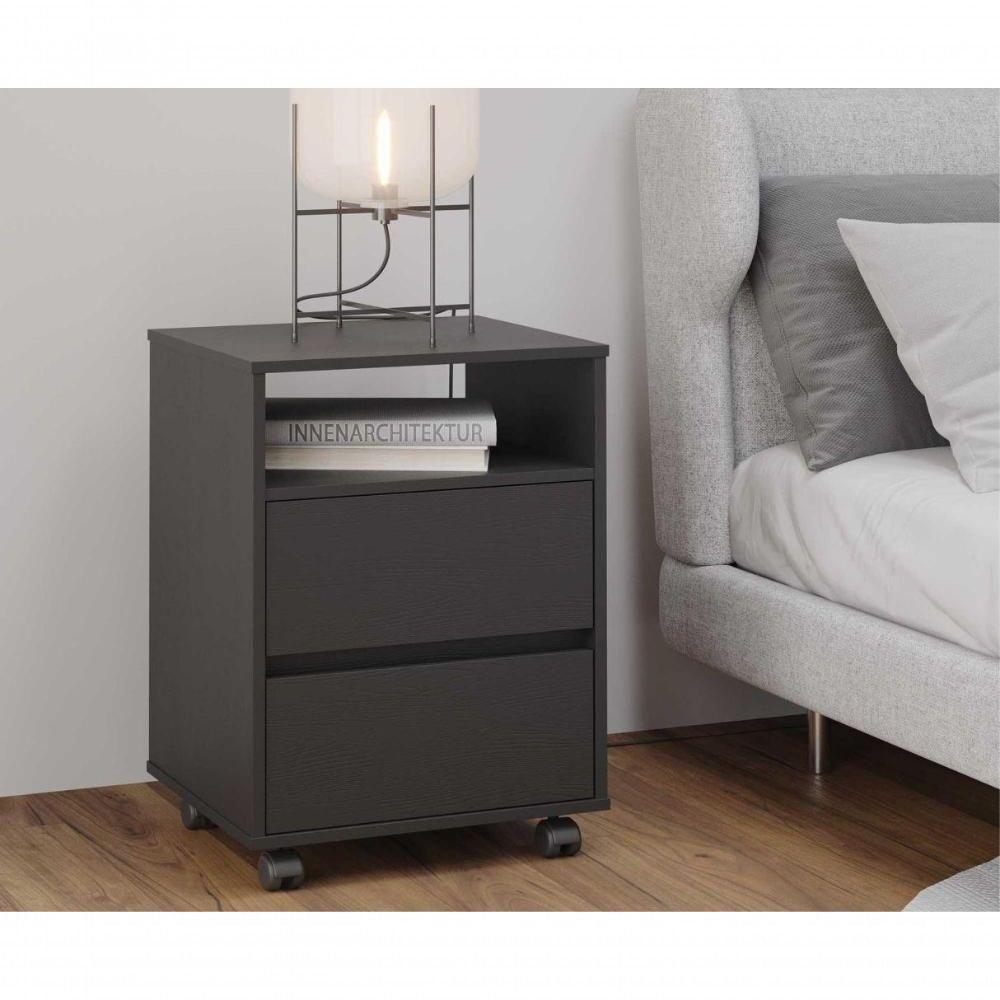 Mesa De Cabeceira Com Rodízios Nadi Preto Onix - 4