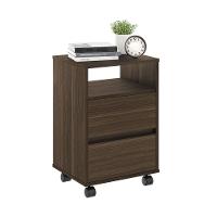 Mesa De Cabeceira Com Rodízios Nadi Marrom - 1