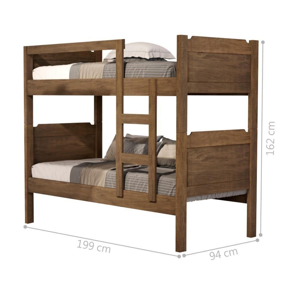 Beliche Kassandra Solteiro Castanho Com Colchões - 2