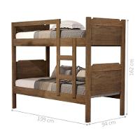 Beliche Kassandra Solteiro Castanho Com Colchões - 2