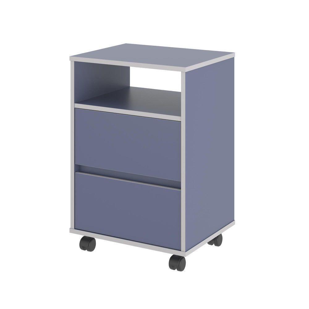 Mesa De Cabeceira Com Rodízios Nadi Azul - 1